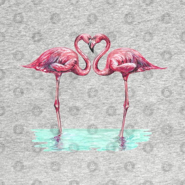 Pink flamingos in love by Pendientera